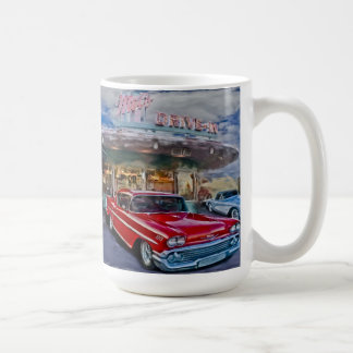 Rot 58 chevy am Autokino Kaffeetasse
