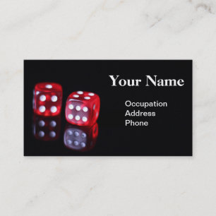 Rot 6 versah Pokerwürfel-Geschäftskarte mit Seit Visitenkarte