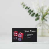 Rot 6 versah Pokerwürfel-Geschäftskarte mit Seiten Visitenkarte (Stehend Vorderseite)