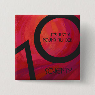 Rot 70 Dekade Geburtstag Button