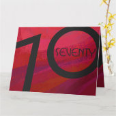 Rot 70 Dekade Geburtstag Karte (Gelbe Blume)