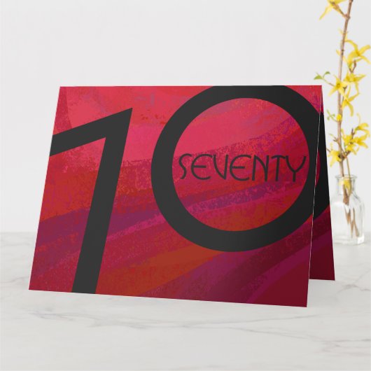 Rot 70 Dekade Geburtstag Karte (Gelbe Blume)