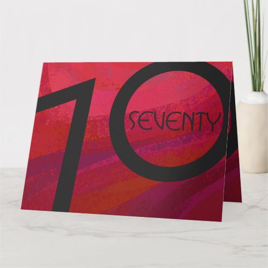 Rot 70 Dekade Geburtstag Karte (Vorderseite)