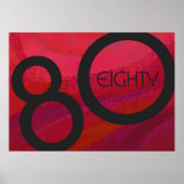 Rot 80 Dekade Geburtstag Poster (Vorne)