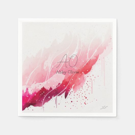 Rot abstrakt, einfach serviette (Vorderseite)