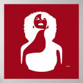 Rot abstrakte schwarze Frau nach oben Naturhaar Poster (Vorne)