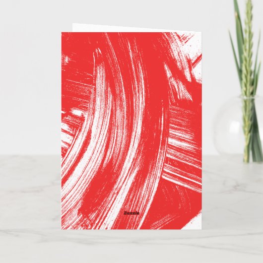 Rot | Abstrakter Pinselstriche Foto Abschluss Dankeskarte (Rückseite)