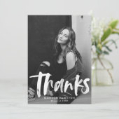 Rot | Abstraktes Foto Abschluss Vielen Dank Dankeskarte (Stehend Vorderseite)