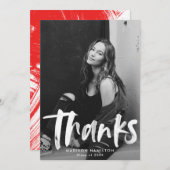 Rot | Abstraktes Foto Abschluss Vielen Dank Dankeskarte (Vorne/Hinten)