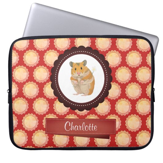 Rot addieren Ihren Namenshamster Laptopschutzhülle (Vorderseite)
