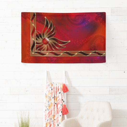 Rot als die Flammen-Fahne Banner (Insitu)