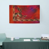 Rot als die Flammen-Fahne Banner (Messeveranstaltung)