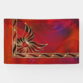Rot als die Flammen-Fahne Banner (Horizontal)