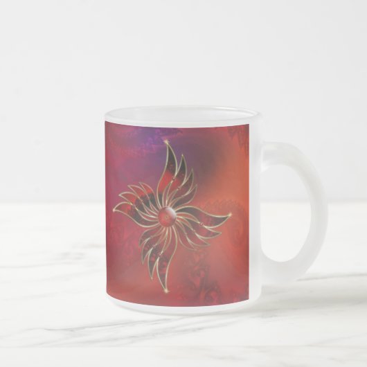 Rot als Flamme-Tasse Mattglastasse (Rechts)