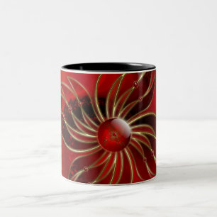 Rot als Flamme-Tasse Zweifarbige Tasse