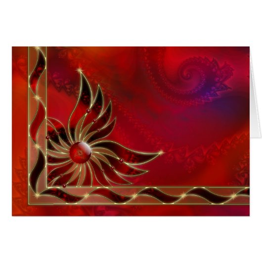 Rot als Flammenkarte (Vorderseite (Horizontal))