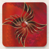 Rot als Flammenkork-Untersetzer Untersetzer (Vorderseite)