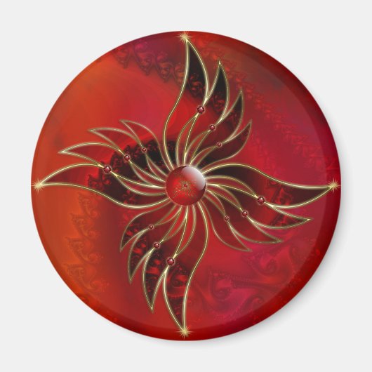 Rot als Flammenmagnet Magnet (Vorne)