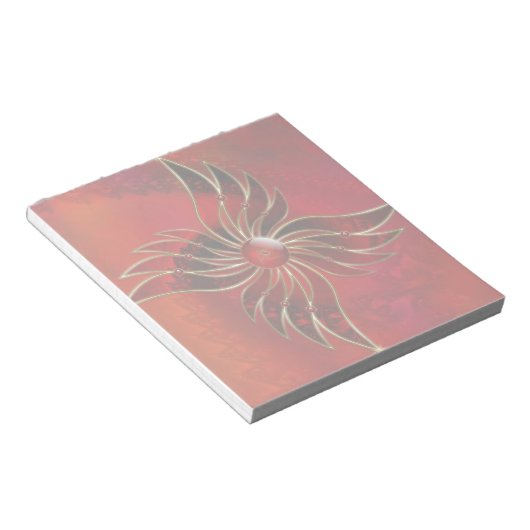 Rot als FlammenNotepad Notizblock (angewinkelt)