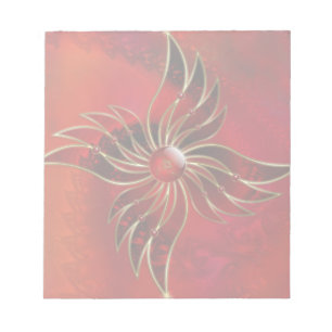 Rot als FlammenNotepad Notizblock