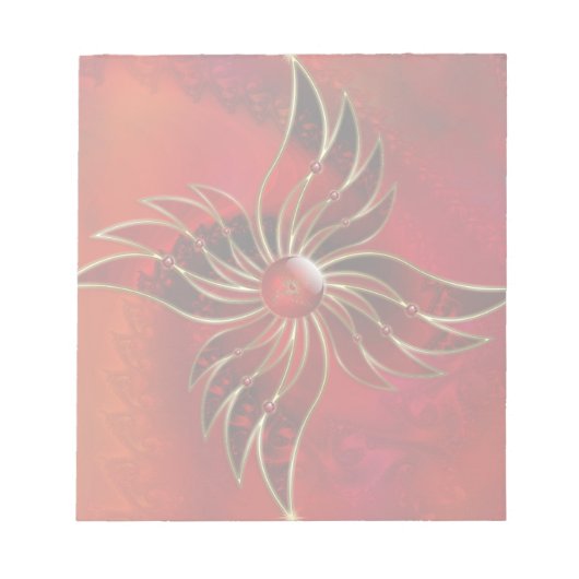 Rot als FlammenNotepad Notizblock (Vorderseite)