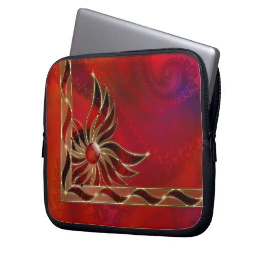 Rot als Flammenschläfer Laptopschutzhülle (Vorderseite Links)