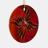 Rot als Flammenschmuck Keramik Ornament (Rechts)