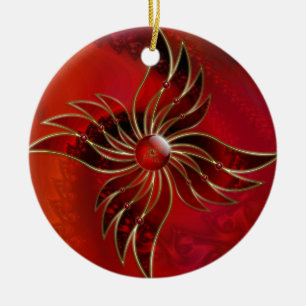 Rot als Flammenschmuck Keramik Ornament