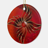Rot als Flammenschmuck Keramik Ornament (Links)