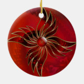 Rot als Flammenschmuck Keramik Ornament (Hinten)