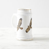 Rot angebundene Falke-Tasse Bierglas (Vorderseite Links)