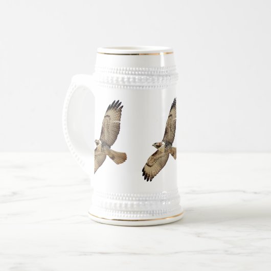 Rot angebundene Falke-Tasse Bierglas (Vorderseite Links)