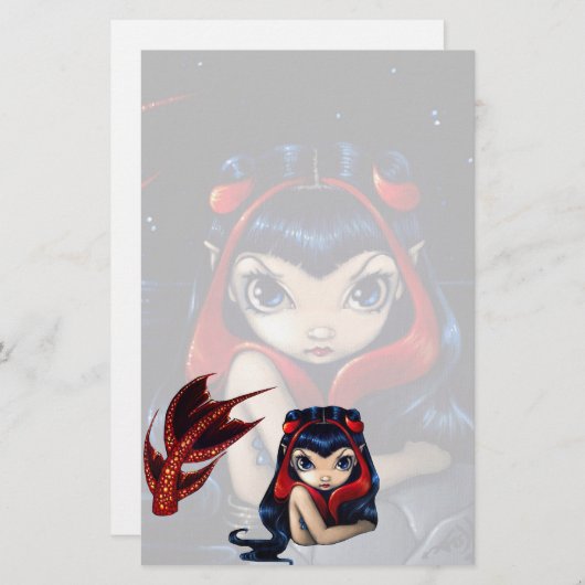 "Rot angebundene Meerjungfrau-" Briefpapier (Vorne/Hinten)