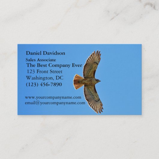 Rot-Angebundener Falke im Flug Visitenkarte (Vorderseite)
