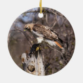 Rot-angebundener Falke Keramik Ornament (Hinten)