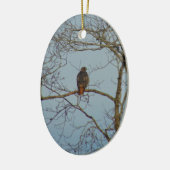 Rot angebundener Falke Keramikornament (Links)