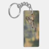 Rot-angebundener Falke Schlüsselanhänger (Vorderseite links)