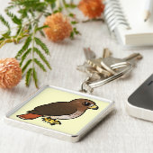 Rot-angebundener Falke Schlüsselanhänger (Seite)