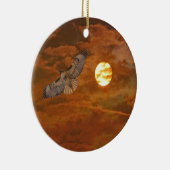 Rot angebundener Falke und rote Himmel Keramik Ornament (Rechts)