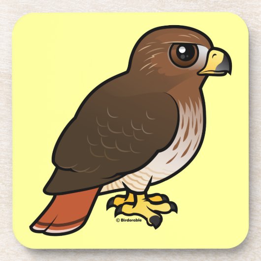 Rot-angebundener Falke Untersetzer (Vorderseite)