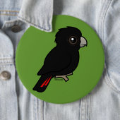 Rot-angebundener schwarzer Cockatoo Button (Beispiel)
