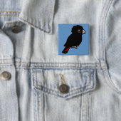 Rot-angebundener schwarzer Cockatoo Button (Beispiel)
