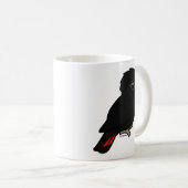 Rot-angebundener schwarzer Cockatoo Kaffeetasse (VorderseiteRechts)