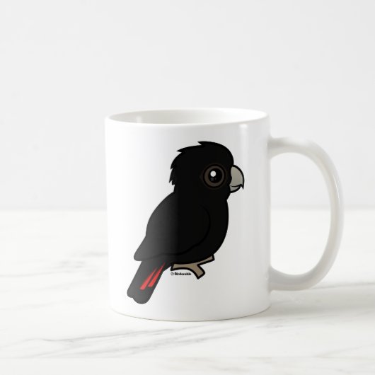 Rot-angebundener schwarzer Cockatoo Kaffeetasse (Rechts)