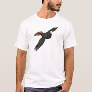 Rot angebundener schwarzer Cockatoo T-Shirt