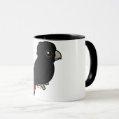 Rot-angebundener schwarzer Cockatoo Tasse (VorderseiteRechts)