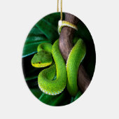 Rot-angebundenes Bambuspitviper Keramik Ornament (Rechts)