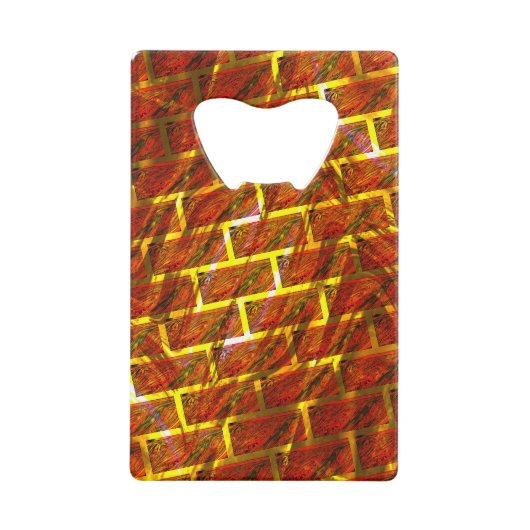 Rot angefärbt, gekratzt, goldgelbes Gitter oder Zi Geldbeutel Flaschenöffner (Vorderseite)