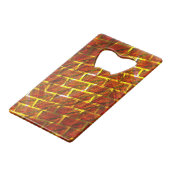 Rot angefärbt, gekratzt, goldgelbes Gitter oder Zi Geldbeutel Flaschenöffner (Vorderseite Schrägansicht)