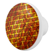 Rot angefärbt, gekratzt, goldgelbes Gitter oder Zi Keramikknauf (Rechts)